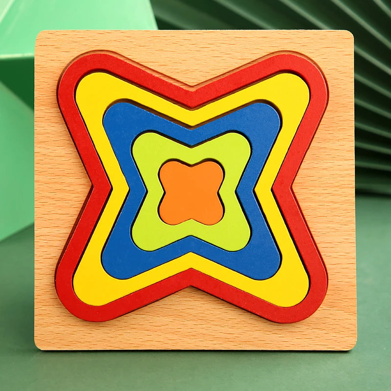Wooden Color-Matching Sticks Puzzle (Rainbow Montessori)
