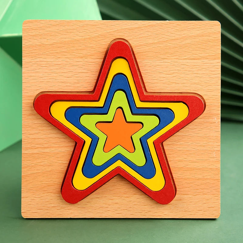 Wooden Color-Matching Sticks Puzzle (Rainbow Montessori)