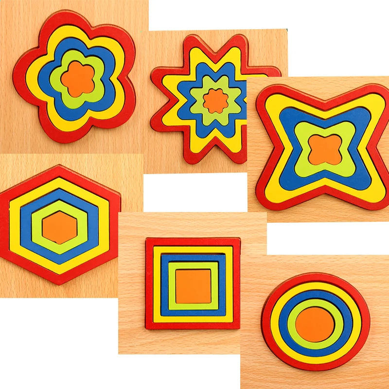 Wooden Color-Matching Sticks Puzzle (Rainbow Montessori)