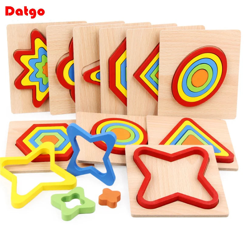 Wooden Color-Matching Sticks Puzzle (Rainbow Montessori)