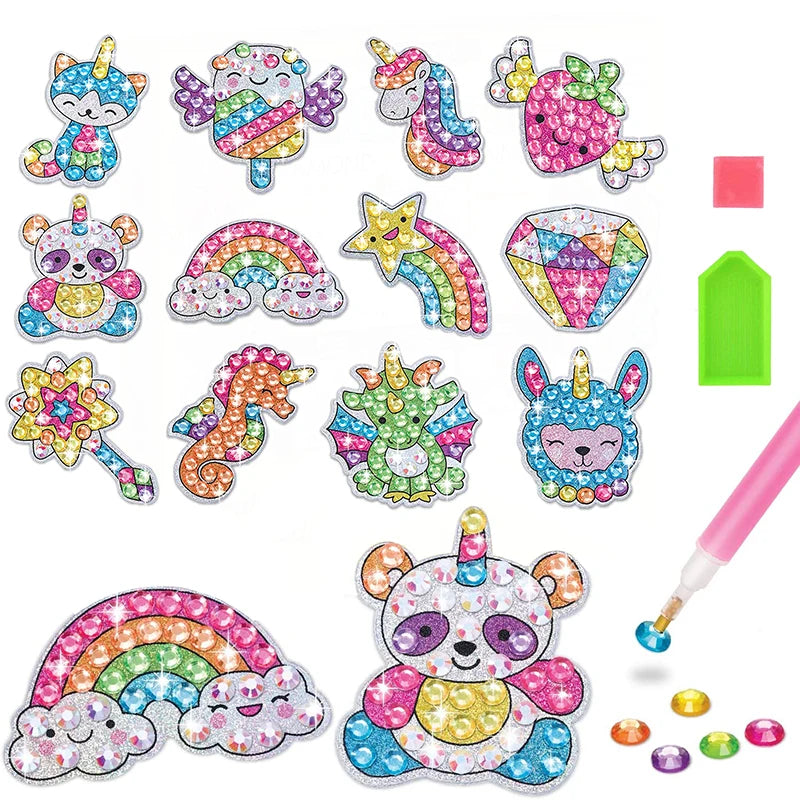 Premium 12 Create Big Gem Diamond Painting Sticker Kit Art Craft Girls Boys Unic