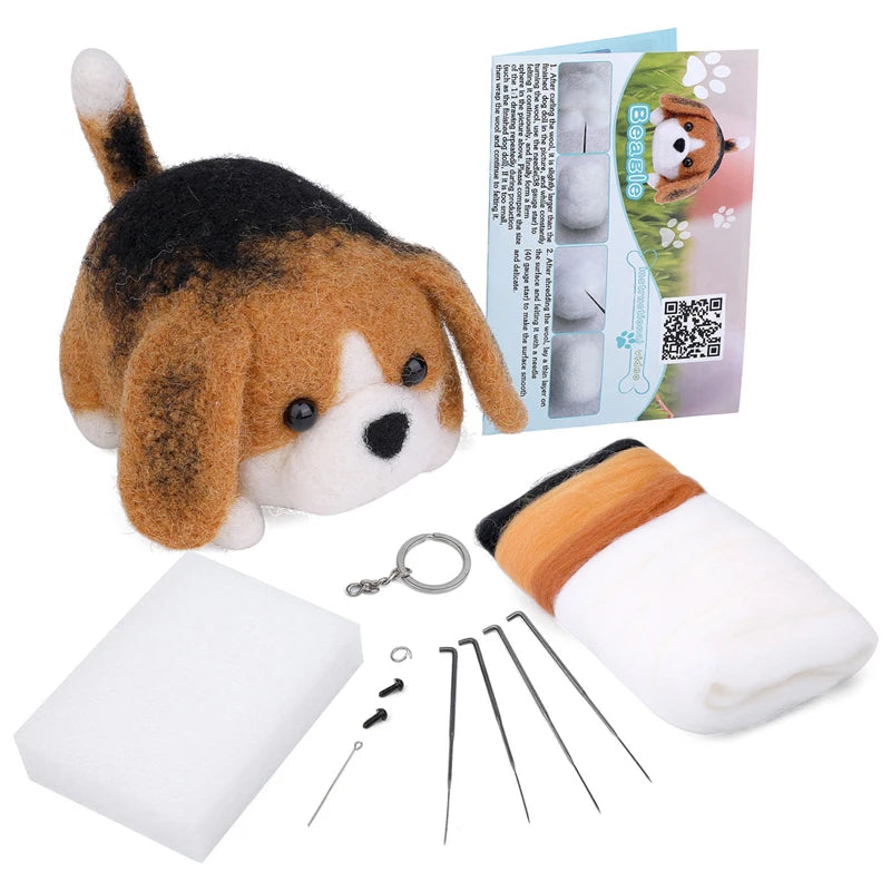 Premium Animals DIY Needle Felting Set with Foam - Ages 3+ (Creative Play)