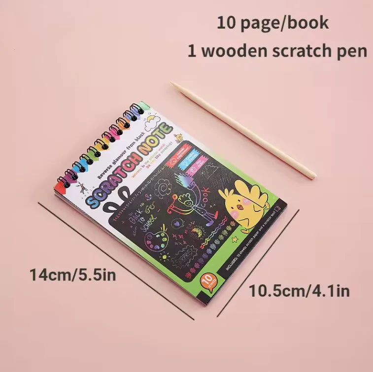 Premium Montessori Scratch Painting Note Scratch Art Paper - Ages 3+
