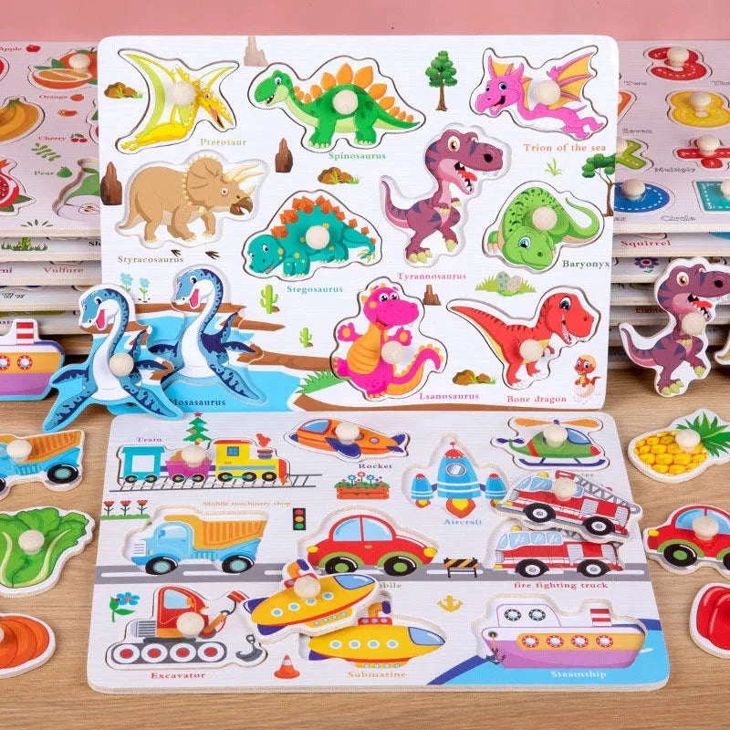 Montessori Wooden Puzzle Board for Toddlers (2–3 Years)