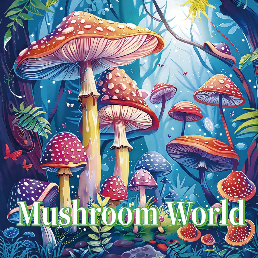 Premium Mushroom World Coloring Book (20 Pages) for Kids & Adults