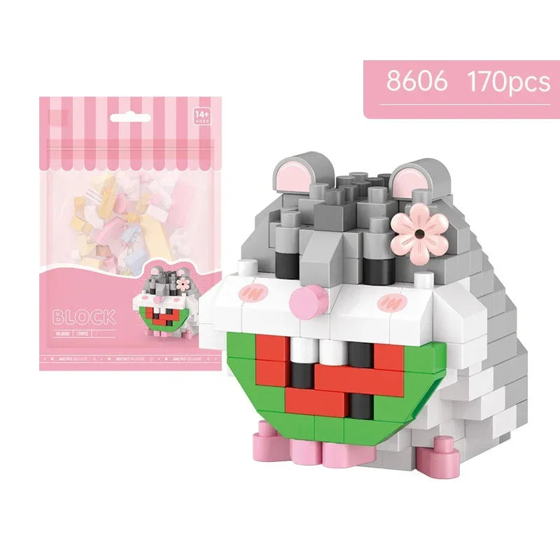 Premium Cute Animal Building Blocks DIY Cartoon Puppy Pet Cat Assembling Bricks