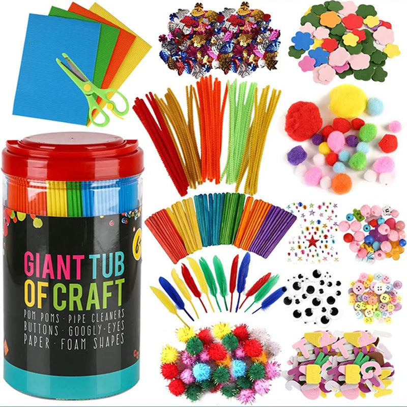 Premium Colorful Craft Kit for Kids DIY Toys Puzzle Handicraft Toys Variety Craf