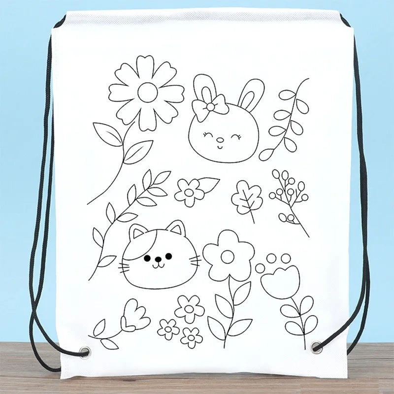 Premium Children Handmade DIY Environmental Protection Graffiti Non-woven Bags