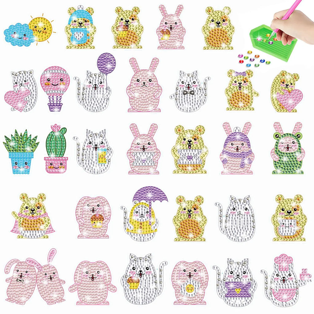 Premium 5D Diamond Painting Keychain Kit - DIY Craft Pendant Set, Ages 6+