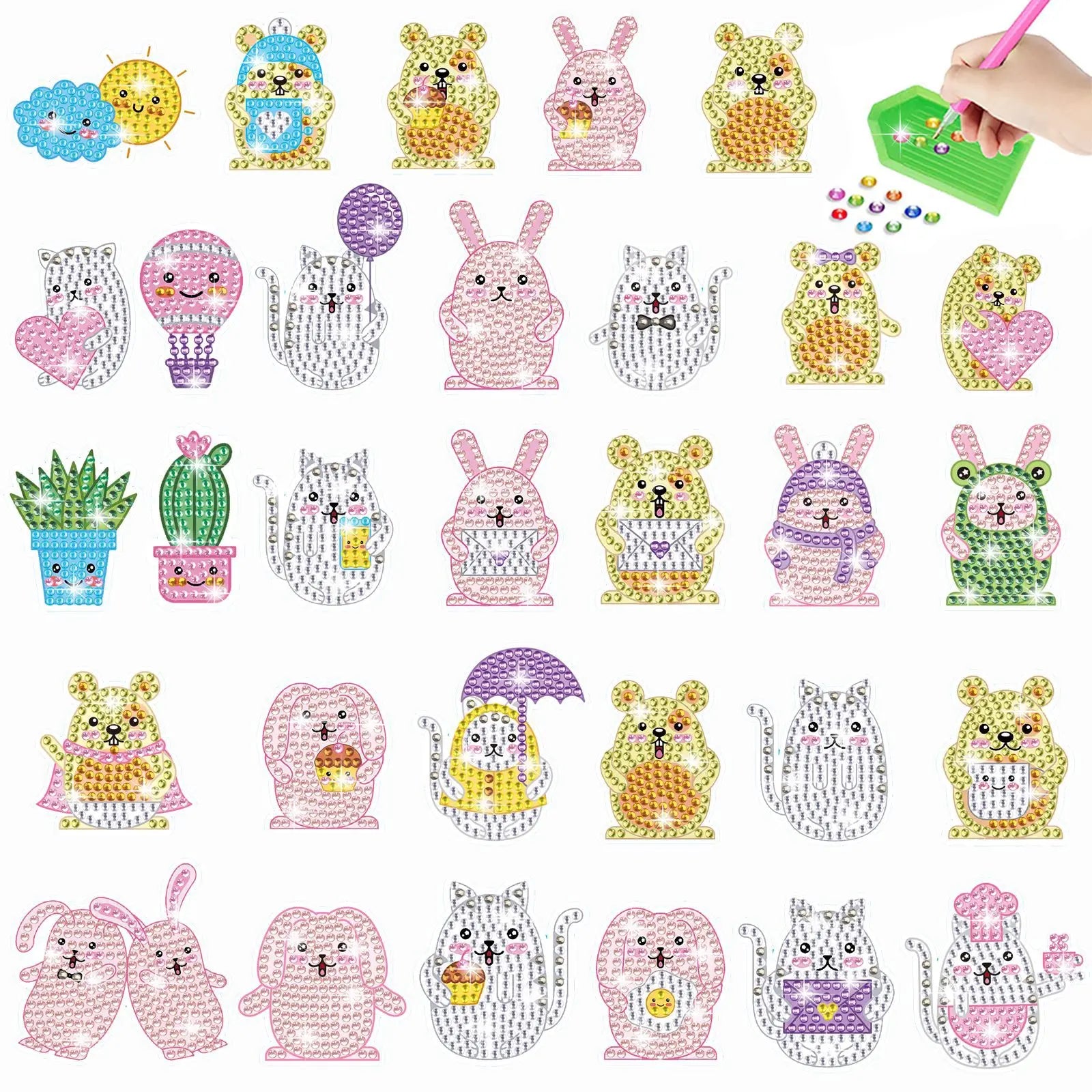 Premium 5D Diamond Painting Keychain Kit - DIY Craft Pendant Set, Ages 6+