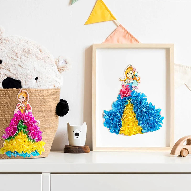 Premium Princess Poke Art Puzzle Board Set - DIY Craft Kit with Pens, Ages 3+