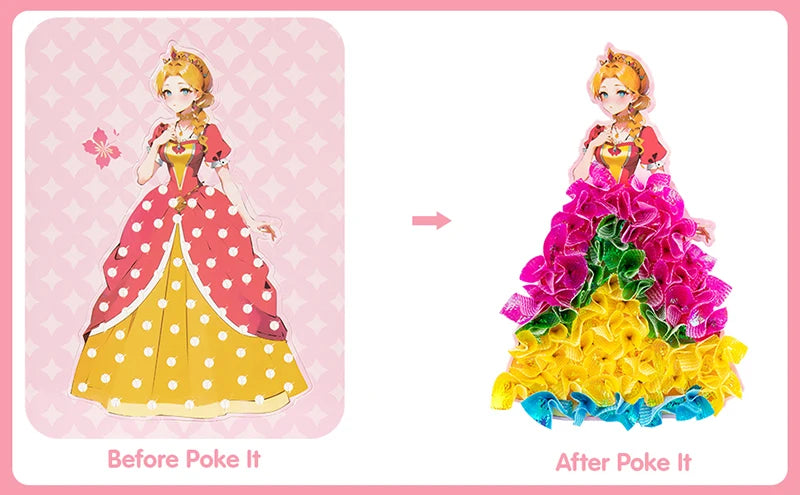 Premium Princess Poke Art Puzzle Board Set - DIY Craft Kit with Pens, Ages 3+
