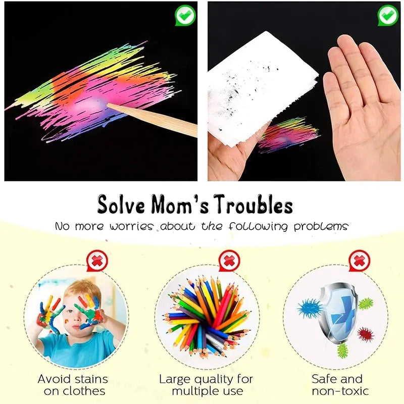 Holographic Rainbow Scratch Paper Art Mini Notes Cards Bulk Party Favor Art