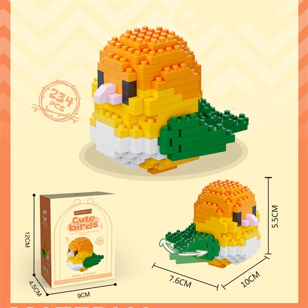 Premium Parrot Bird Small Blocks Building Creative Educational Building Toys For