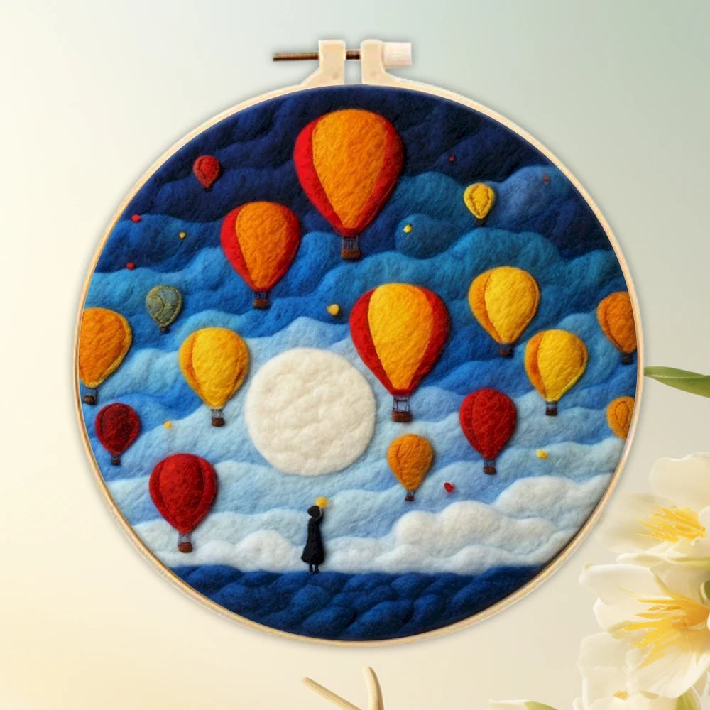 Wool Felting Painting Kit (Scenery, 20x20cm)