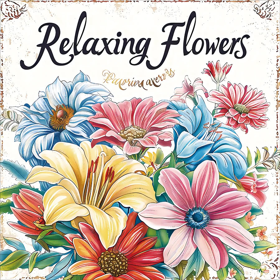Premium Relaxing Flower Coloring Book for Adults (20 Pages)