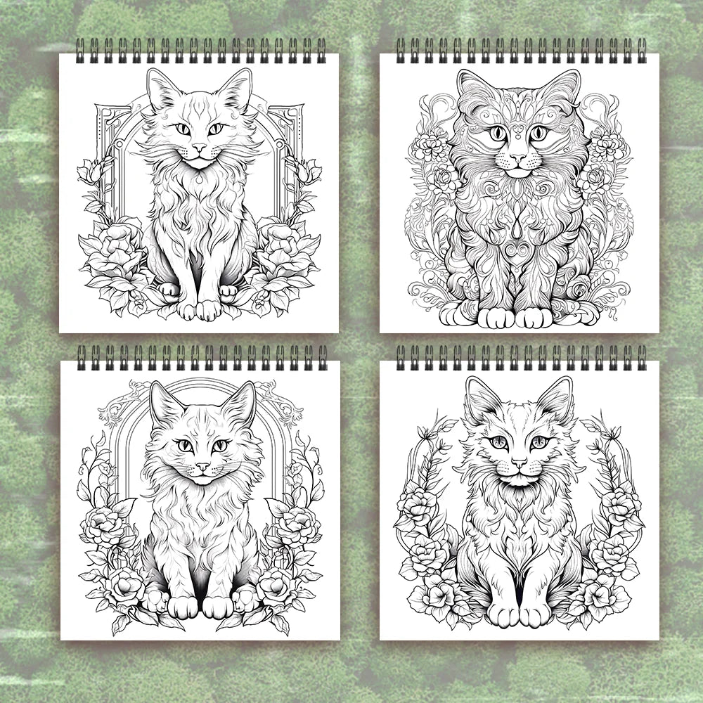 Premium Spiral Coloring Book for Women - 30 Sheets, 8.3 x 8.3 in (Adults)