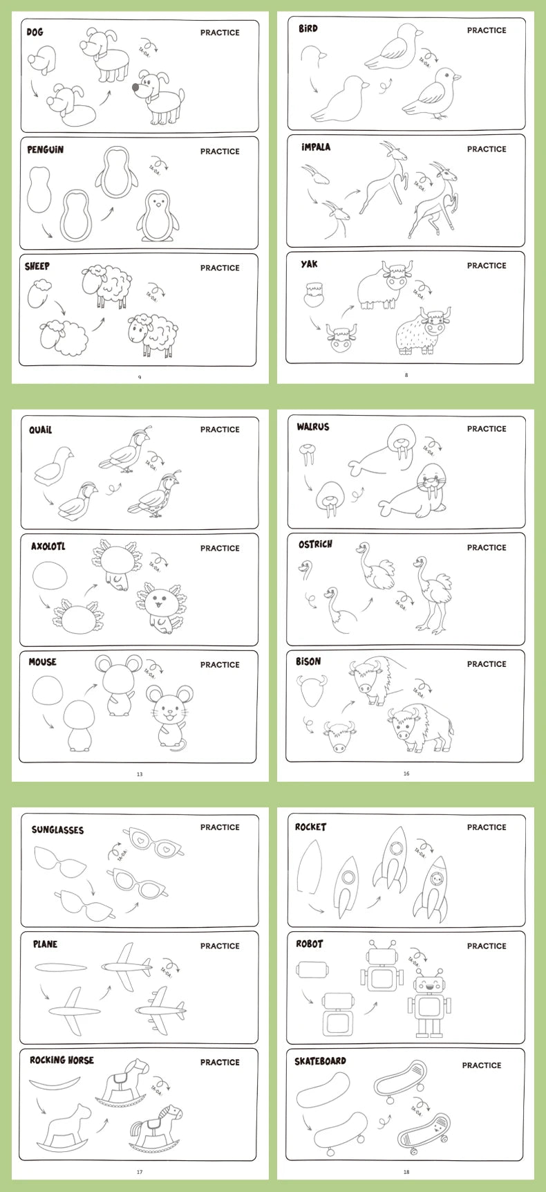 Premium Step-by-Step Drawing Book for Kids - 96 Cute Patterns, Ages 6+