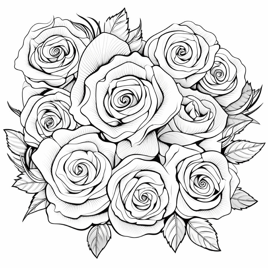 Premium Relaxing Flower Coloring Book for Adults (20 Pages)