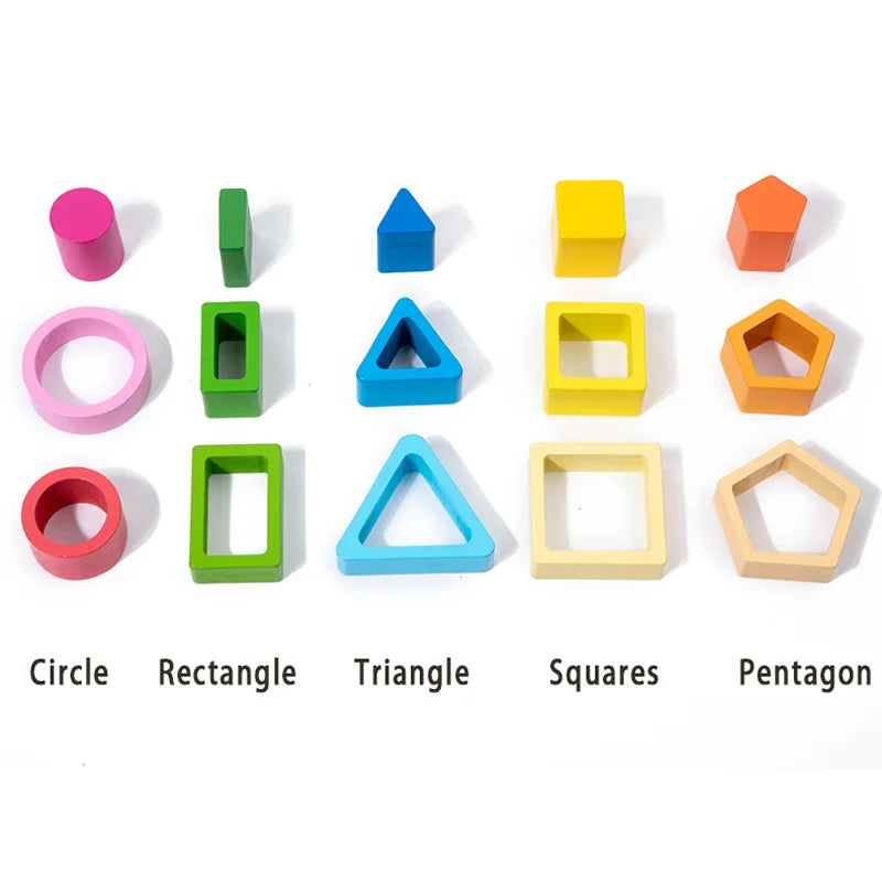 Geometric Shape Cognition Puzzle Board (Wooden Montessori)