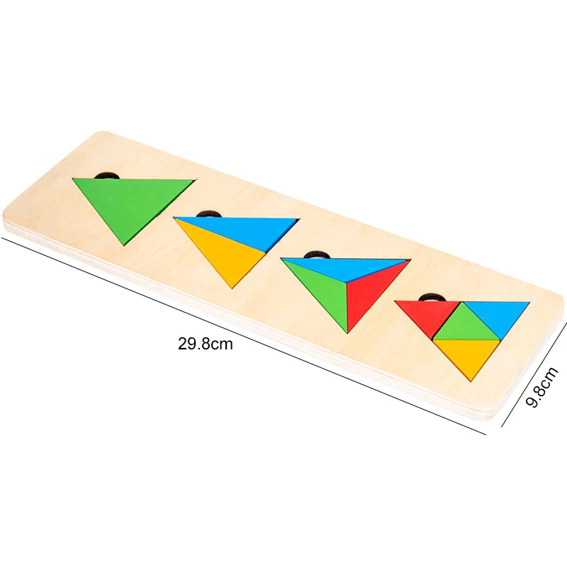 Wooden Montessori Shape Matching Puzzle Board for Kids