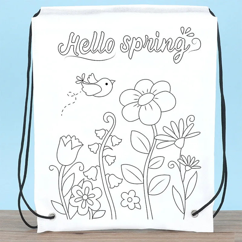 Premium Children Handmade DIY Environmental Protection Graffiti Non-woven Bags