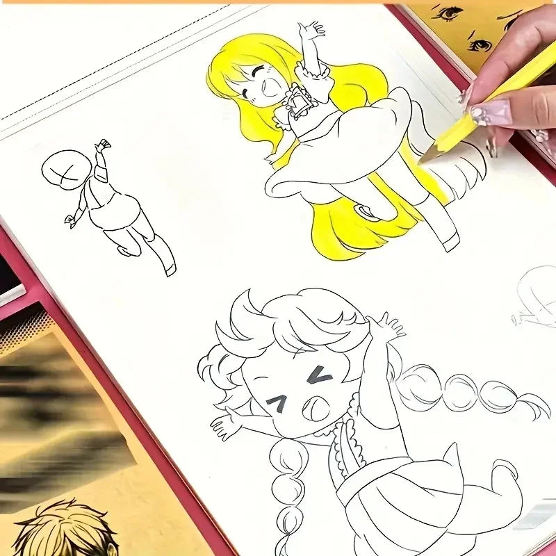 Premium Anime Line Art Drawing Book for Beginners - 48 Tracing Pages, Ages 6+