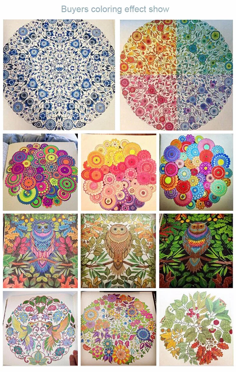 Premium 24 Pages Coloring Book for Children Adult Relieve Stress Kill Time DIY P