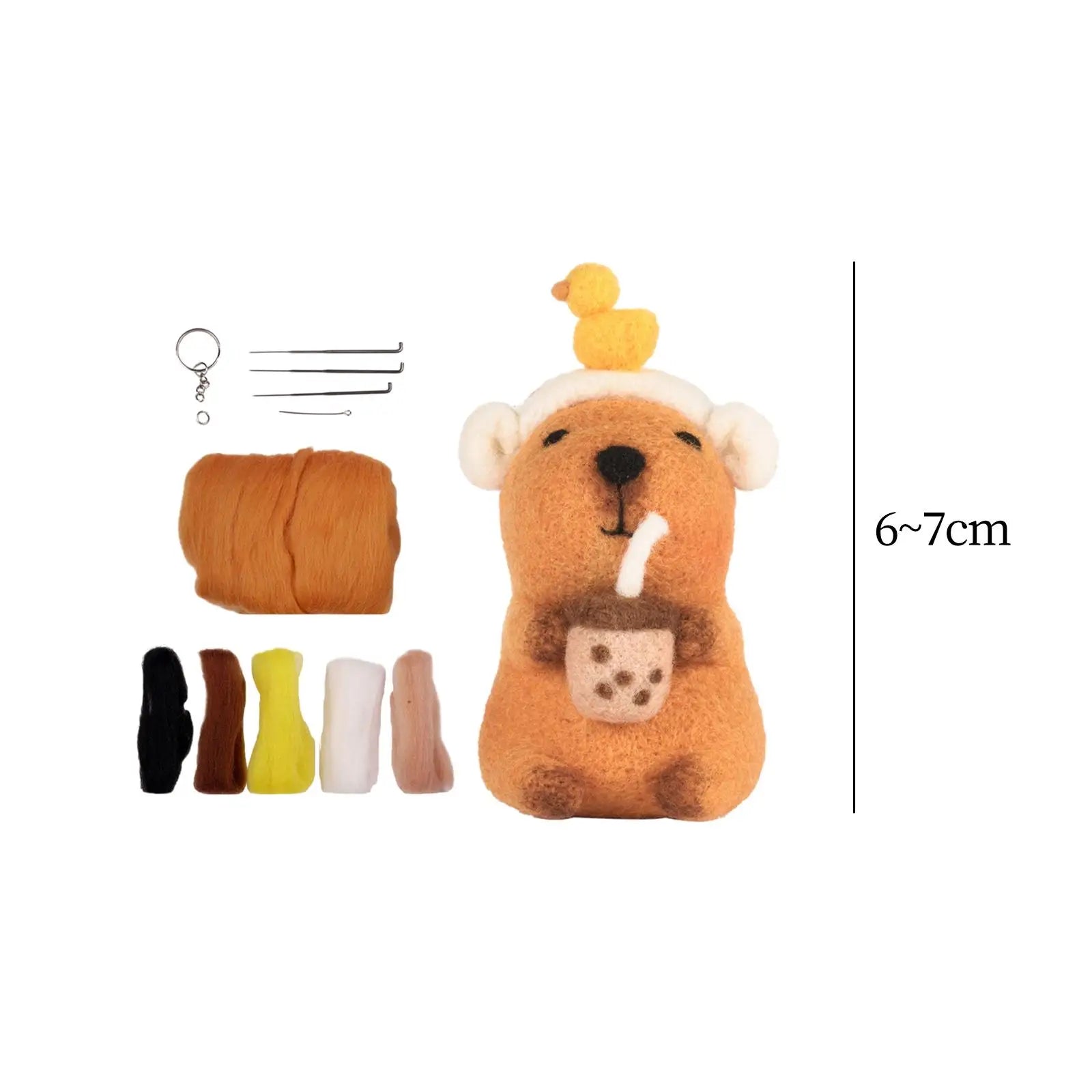 DIY Capybara Wool Felting Kit with Tools