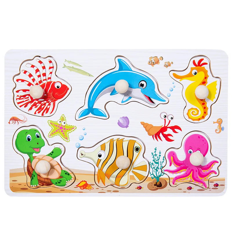 Montessori Wooden Puzzle Board for Toddlers (2–3 Years)