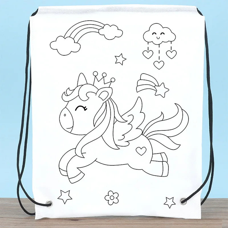 Premium Children Handmade DIY Environmental Protection Graffiti Non-woven Bags