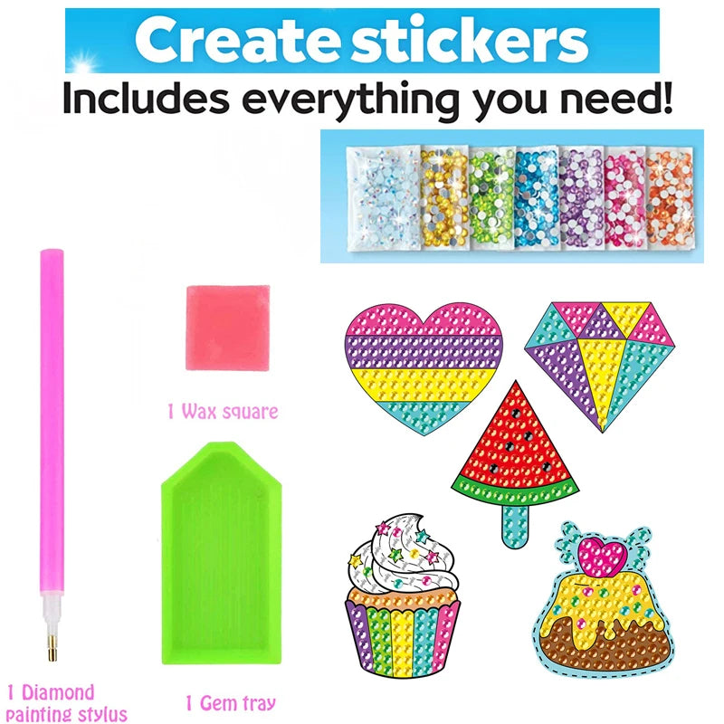 Premium 12 Create Big Gem Diamond Painting Sticker Kit Art Craft Girls Boys Unic