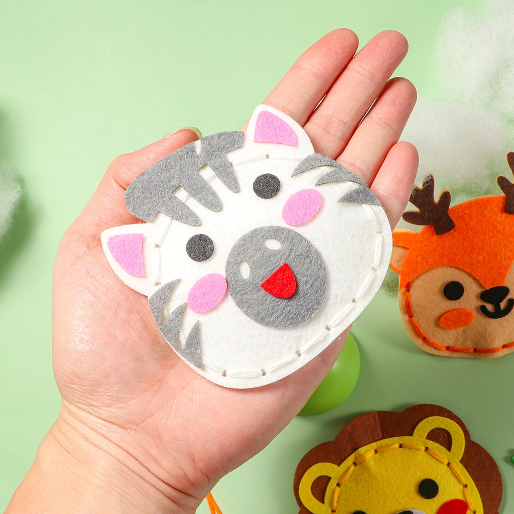 Premium Forest Animal Sewing Craft Kit - DIY Felt Pendant Set for Kids, Ages 6+