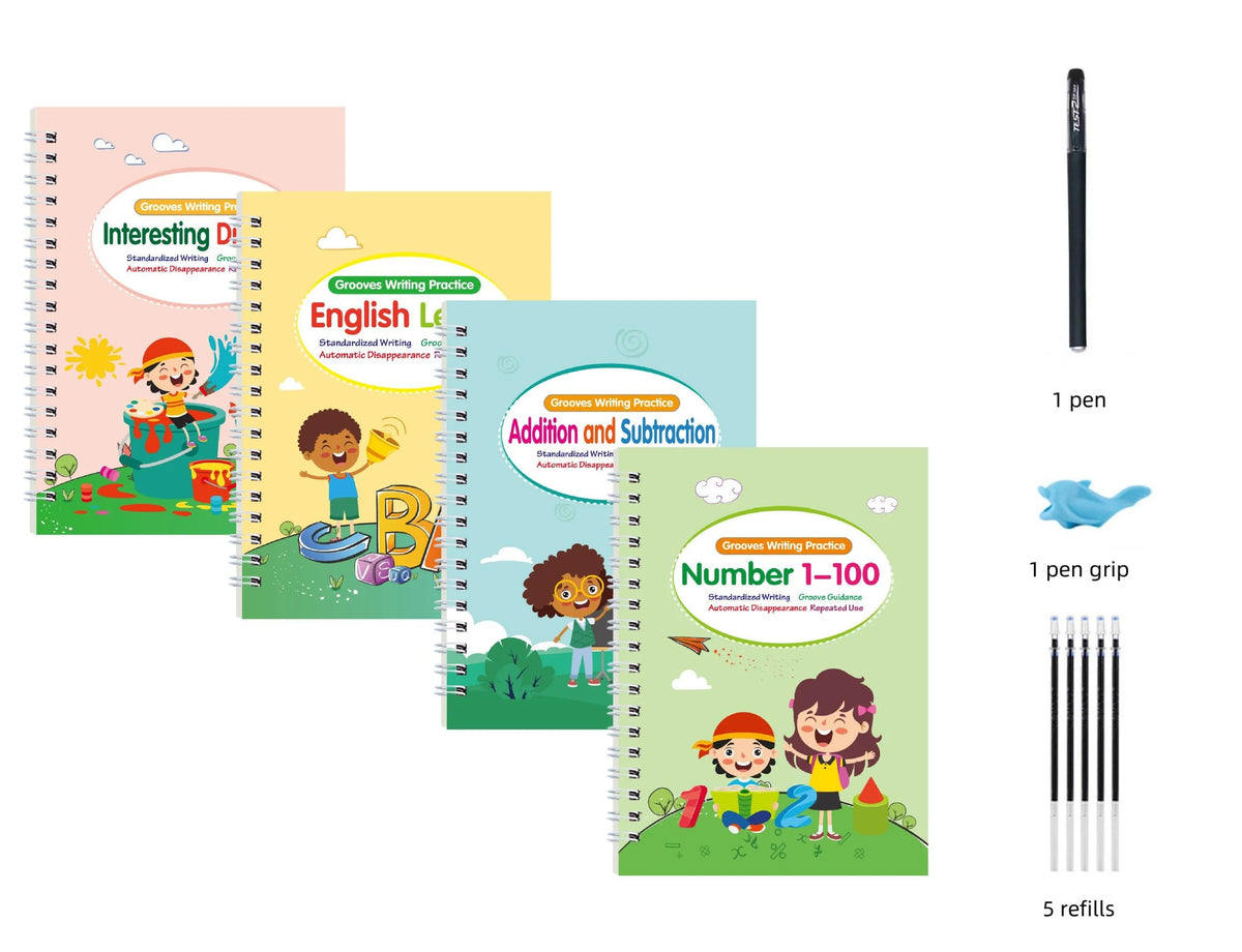Reusable Magic Copybook Set for Kids Handwriting Practice