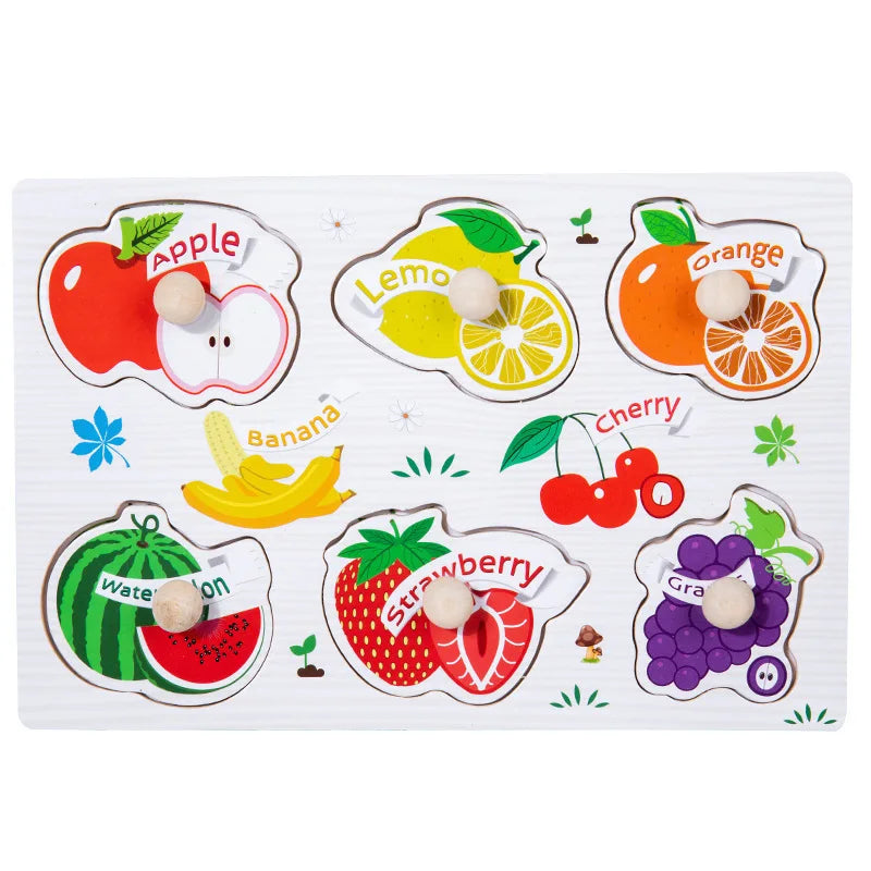 Montessori Wooden Puzzle Board for Toddlers (2–3 Years)