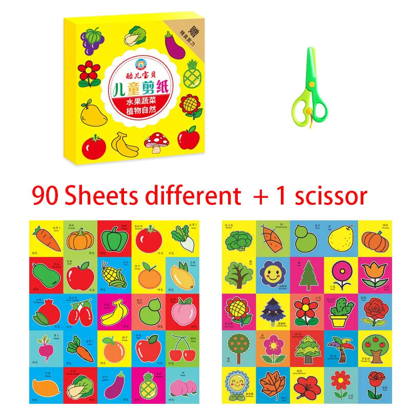 Premium 49-91pcs Learn Scissor Skills Cut Paper Craft Toys Safety Scissors Presc