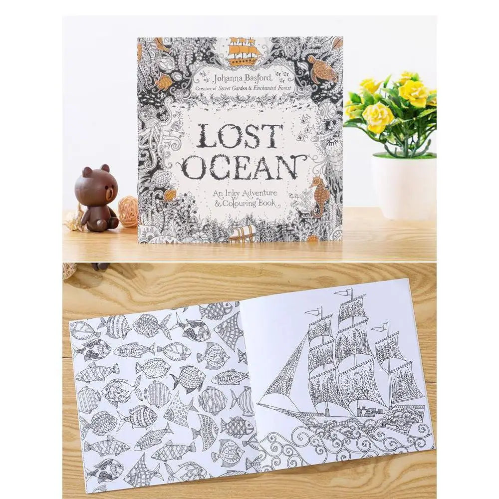 Premium Kids Coloring Pencil Drawing Book (12 Sheets/24 Pages)