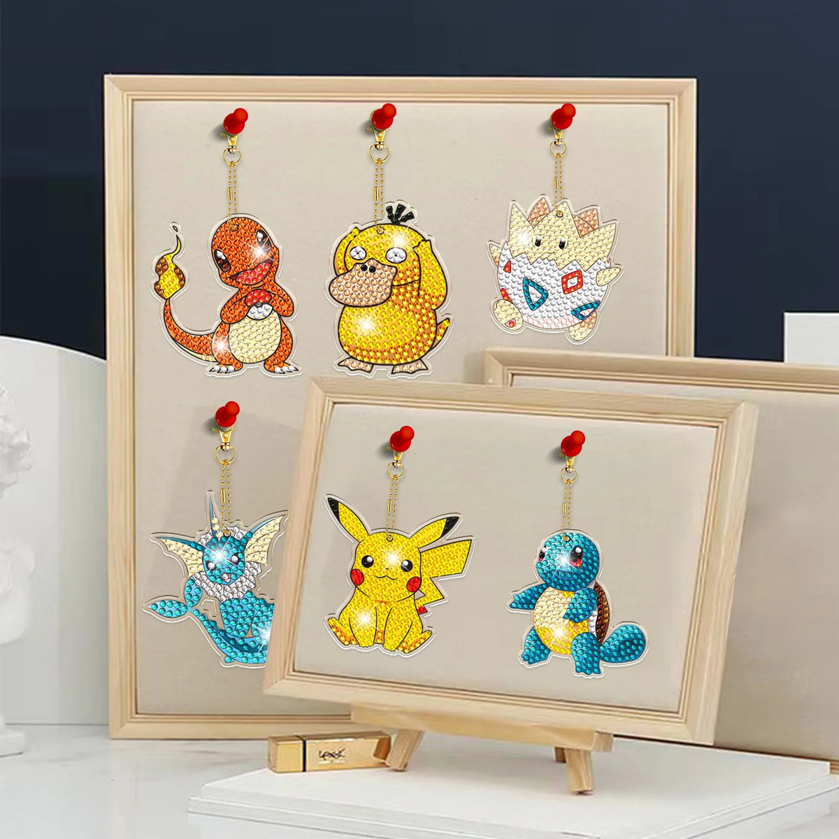 Premium Pikachu 5D Diamond Painting Keychain Kit - DIY Craft Pendant, Ages 6+