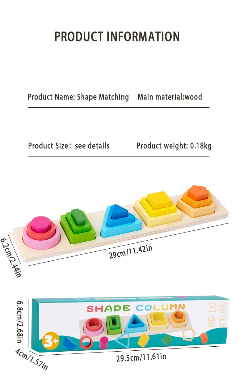 Geometric Shape Cognition Puzzle Board (Wooden Montessori)