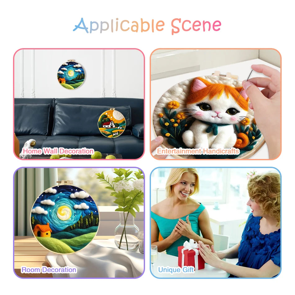 Needle Felting Painting Kit for Beginners (Bird & Tree)
