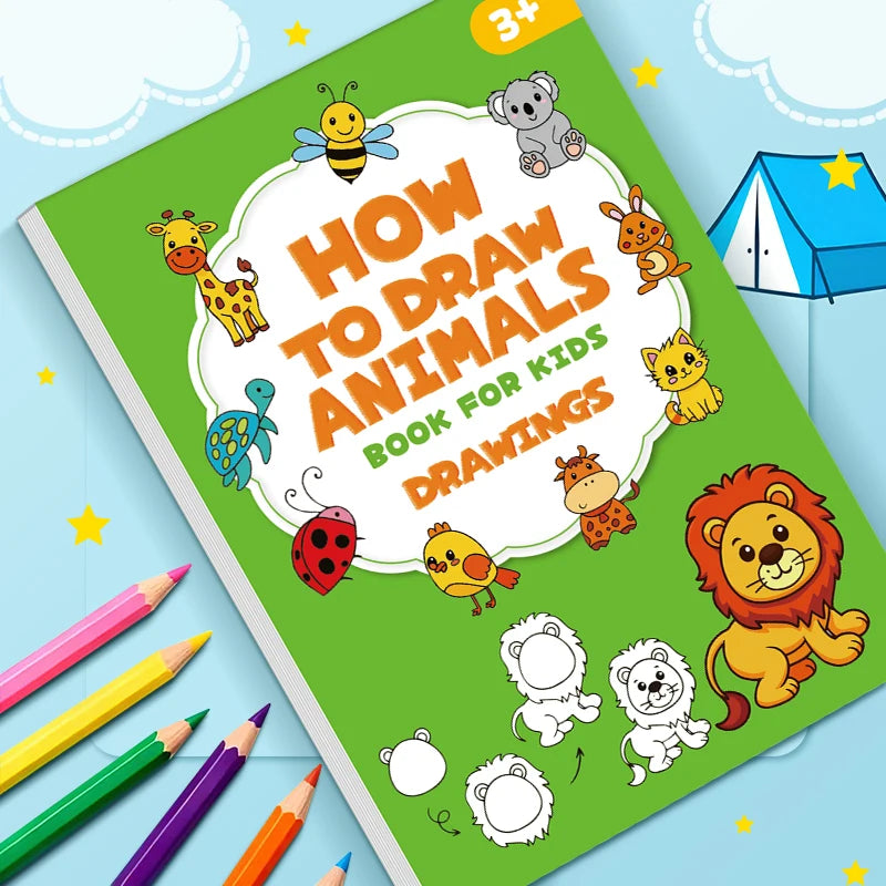 Step-by-Step Animal Drawing Activity Book (96 Themes)