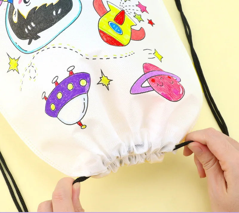 Premium Children Handmade DIY Environmental Protection Graffiti Non-woven Bags