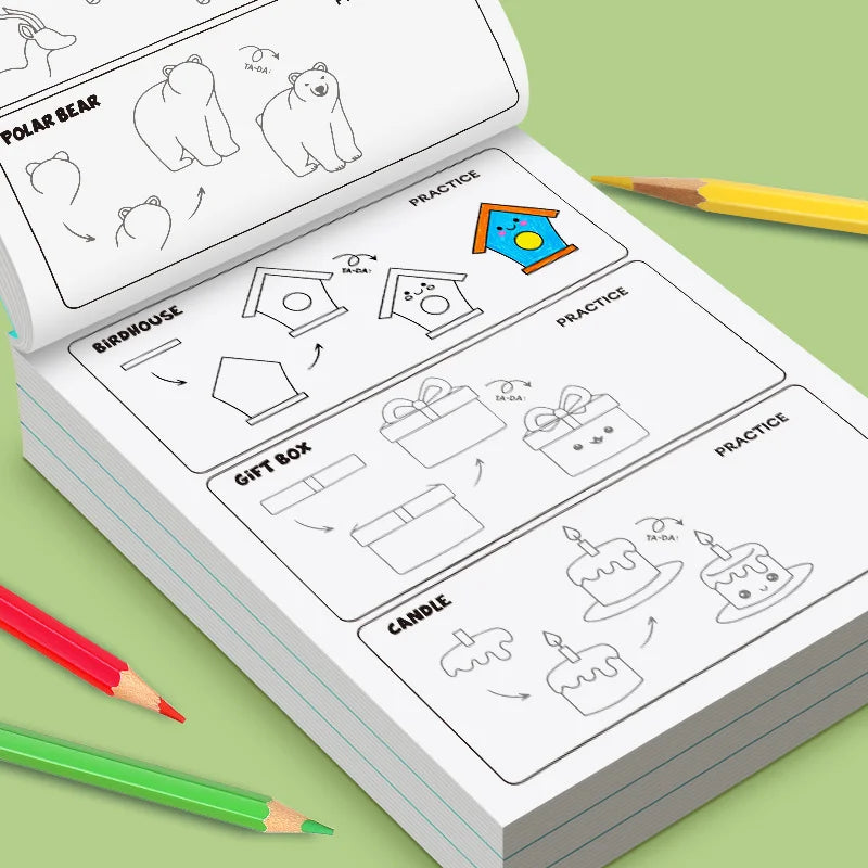 Premium Step-by-Step Drawing Book for Kids - 96 Cute Patterns, Ages 6+