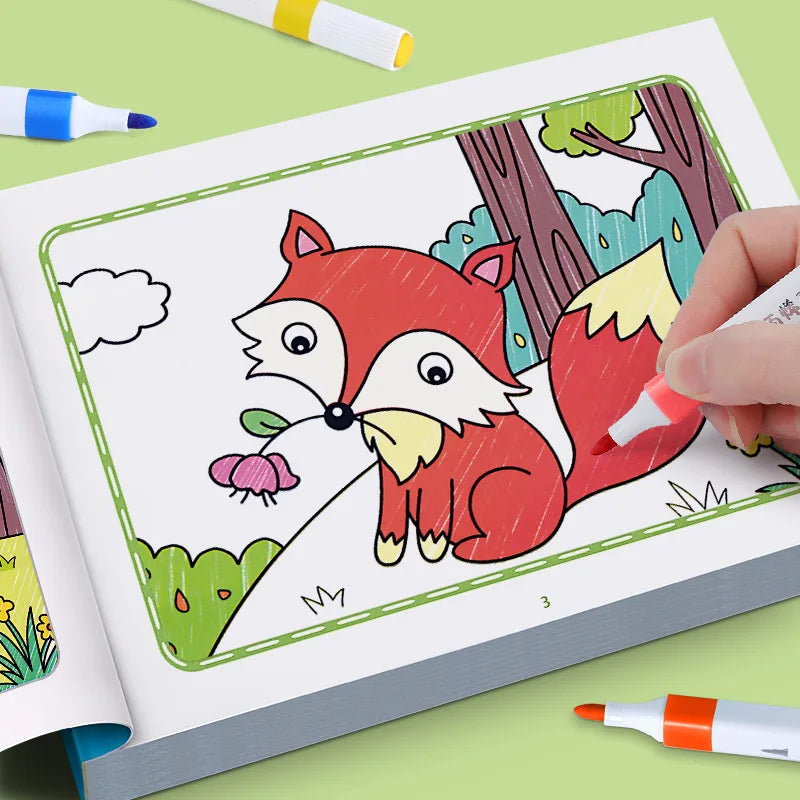 Cartoon Animal Coloring & Drawing Book for Kids