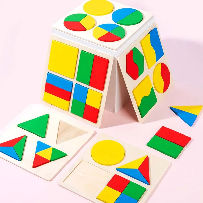 Wooden Montessori Shape Matching Puzzle Board for Kids