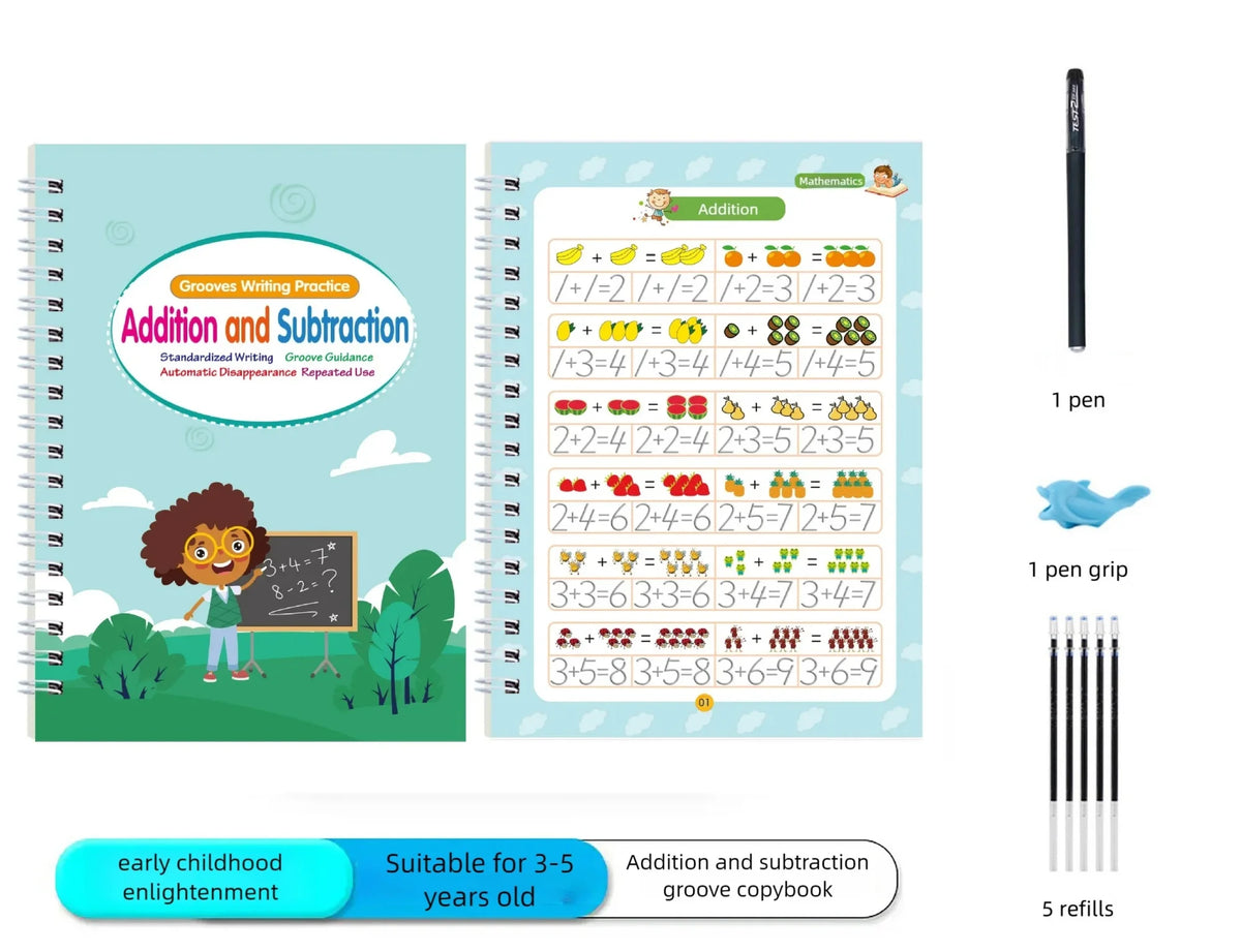 Reusable Magic Copybook Set for Kids Handwriting Practice