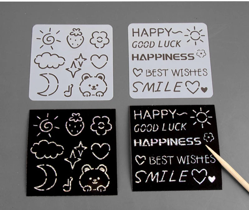 Holographic Rainbow Scratch Paper Art Mini Notes Cards Bulk Party Favor Art