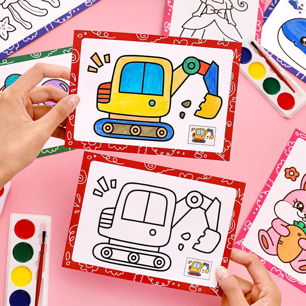 Premium Watercolor Painting Set for Kids Educational Coloring Kit with Brushes P