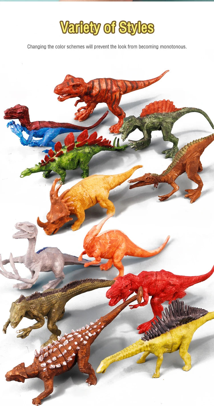 Premium 6/8Pcs DIY Painted Graffiti Dinosaur White Embryo Animals Model Children