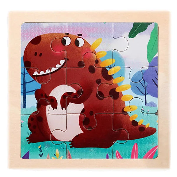 Wooden Dinosaur & Vehicle 3D Puzzle Set for Kids